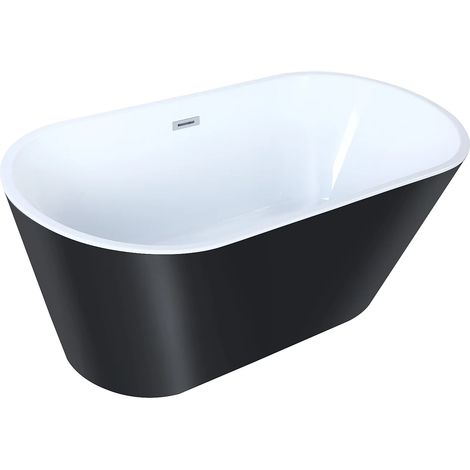Baignoire îlot design - 201 L - 150 x 70 x 58 cm - Noire - TWIGGY
