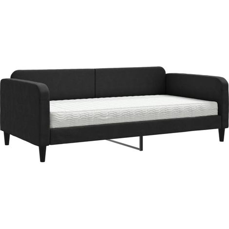 Maison Exclusive - Divano Letto con Materasso Nero 100x200 cm in Tessuto (1/5)