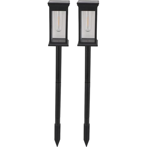 Ortviai 2 Lampadaires Solaire pour Chemin Extérieur Étanches avec Détecteur de Luminosité et Lumière Chaude (1/5)