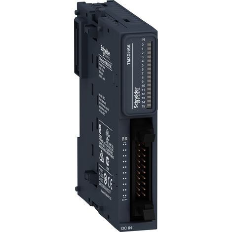 Modicon TM3, module 16 entrées 24VCC, connecteur HE 10