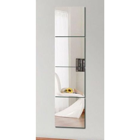 Bardusch-Lot de 8 miroirs muraux autocollants carrés en acrylique de 20×20 cm, sans cadre, pour salle de bain ou salon (1/5)