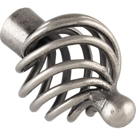 Möbelknopf Cage ø 34mm, Tiefe 50mm rustikaler Möbelknauf, Stahl altzinn antik (1/4)