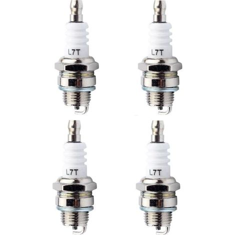 Lot de 4 bougies d'allumage L7T Universelles de Rechange l7t Bougie Tronconneuse Bougie D'allumage Remplacemen pour Tondeuse à Gazon Moteurs à 2 Temps (1/5)