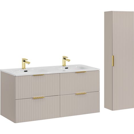 Badmöbel Set mit 120cm Waschtisch, 2-teilig, in Beige, ADELAIDE-56-CASHMERE (1/5)