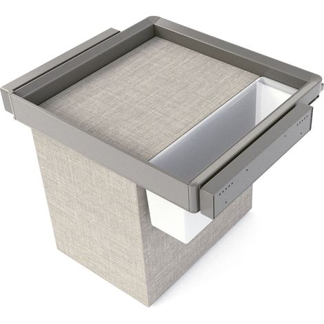 Emuca Satz aus Hilfstablett, Wäschekorb und ahmen für Schrank Quartz, mit Soft-Close- und Vollauszugsschienen, Modul 60 cm, Titan-Oberfläche (1/5)