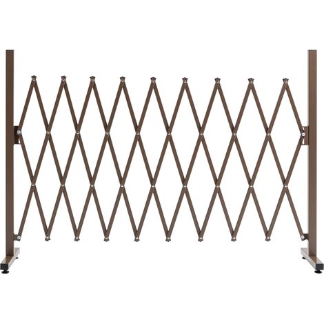 Barrière Extensible rétractable barrière de sécurité 250L x 31l x 104H cm alu métal Chocolat