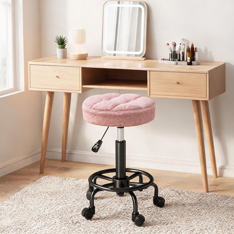 Tabouret rosa en polyester Metall 50 x 50 x 66 cm (1/5)