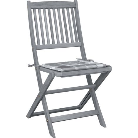 Maison Exclusive - Sedie da Giardino Pieghevoli 2pz con Cuscini in Massello Acacia