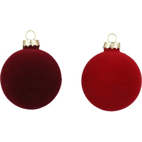 Box 10 palline di Natale in vetro floccato assortite Ø6 cm (1/3)