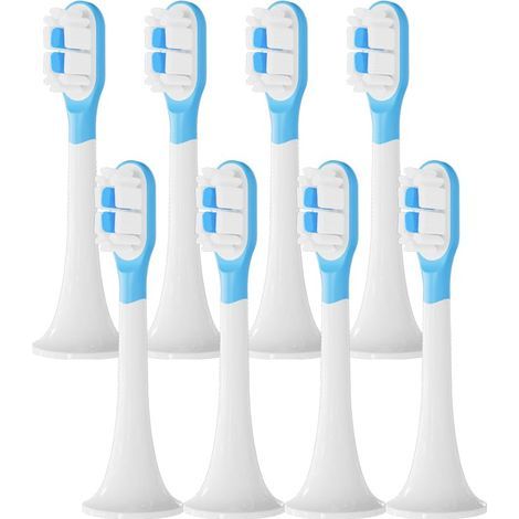 Lot de 8 têtes de brosse à dents de rechange compatibles avec Xiaomi Mijia T300 T500 Series Sonic Electric - Manches de brosse à dents (blanc, moyen) (1/5)