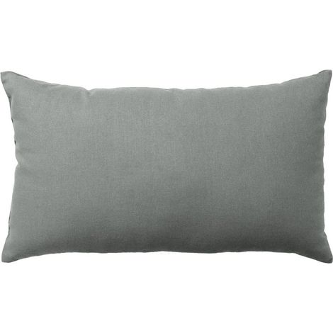 Coussin Déco Uni "Panama" 30x50cm Gris Clair (1/2)