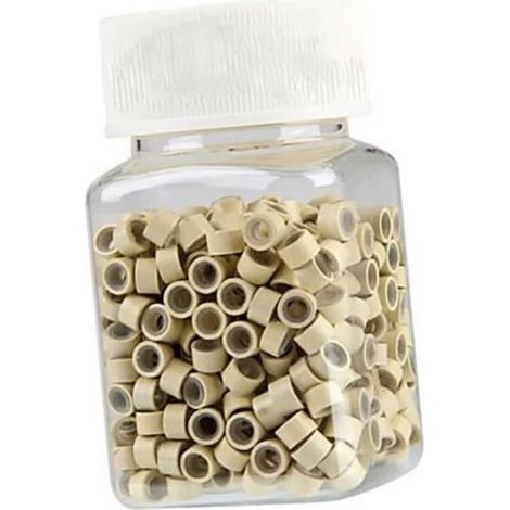 1000 perles à cheveux en silicone pour extensions de cheveux, idéales pour la création de tresses et autres ornements capillaires.