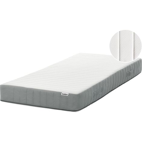 Pocket Sprung Mattress EU Single Size with Handles Memory Foam Filling Removable Cover 3ft Medium Firm Modern Design Quilted SILENT HYBRID 7 PLUS