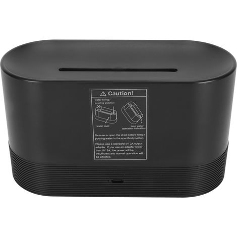 Diffuseur d'huiles essentielles USB 180 ml, lampe à flamme, diffuseur d'aromathérapie à brume fine, humidificateur pour chambre, salon, bureau, noir (1/5)