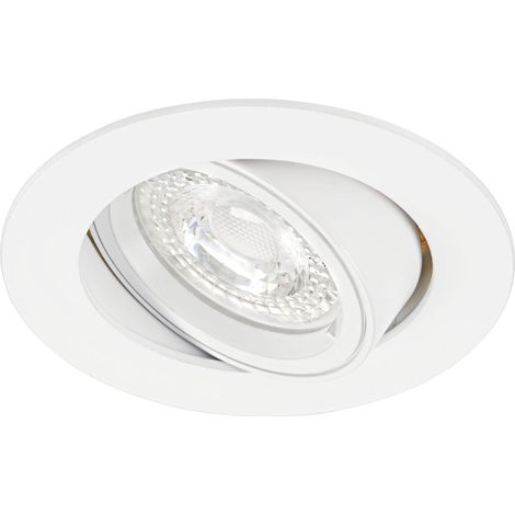 SPEED 70 Enc.GU10 IP20 rond basculant blanc lpe LED 4,5W 3000K 470lm incl. ARIC 51170 (1/3)