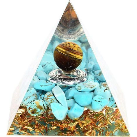 Pyramide en cristal de guérison, ornement Reiki pour méditation, décoration de table bureau fête Thanksgiving anniversaire. (1/4)