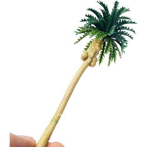 15 Pièces Miniature Paysage Disposition Modèle En Plastique Arbre Palmier Train Noix De Coco Forêt Tropicale Maison Jardin Décor-Ensoleillé