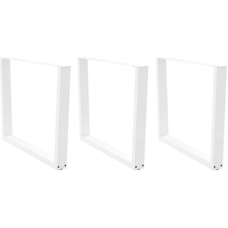 Esstischbeine V-Form 3 Stück Weiß 100x(72-73,3) cm Stahl
