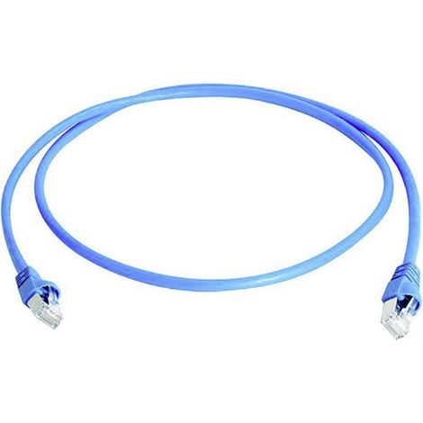 Câble de raccordement réseau informatique RJ45 Telegärtner 100008031 CAT 6a S/FTP bleu 0.25 m (1/2)