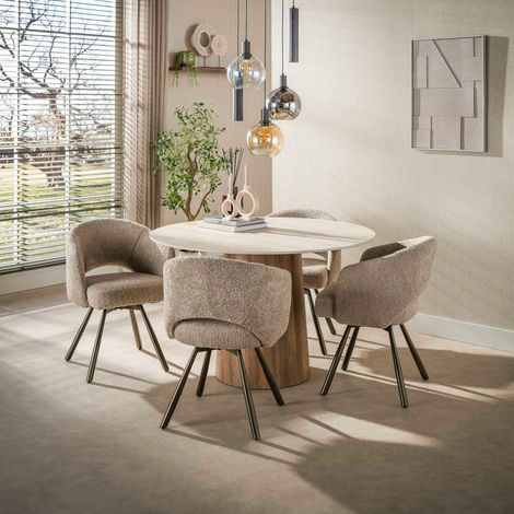 Table à manger ronde en céramique Ø120cm ASCOLI (1/5)