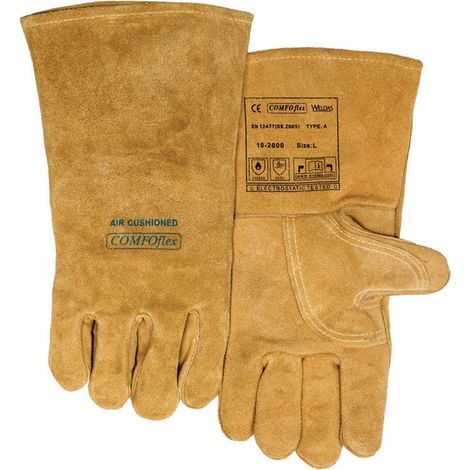 Guanti per saldatura Bucktan taglia XL (9,5) pelle crosta bovina gialla 5 PA (Per 5)