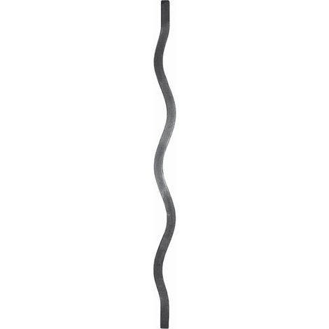 Deco Fer Forge – Barreau ondulé 850mm en carré de 14mm – Fer forgé brut à souder – Pour garde-corps et clôtures – Détails élégants