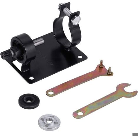 Support coupe perceuse électrique meulage polissage 2 clés bricolage bois noir 10 mm (1/4)
