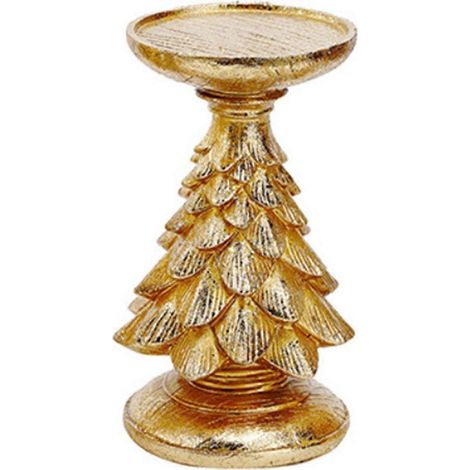 Bougeoir sapin de Noël rétro en résine - Décoration festive B (1/5)