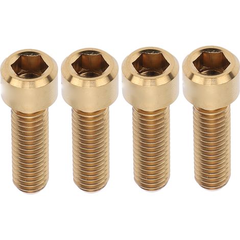 Lot de 4 vis de fixation M6x20 mm pour freins à disque, en alliage de titane, pour système de freinage de VTT (dorées). (1/5)