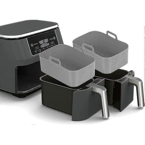 2 friteuses à air doubles Ninja, panier de séchage double avec revêtement en silicone pour friteuse à air, accessoires pour grille de séchage (1/5)