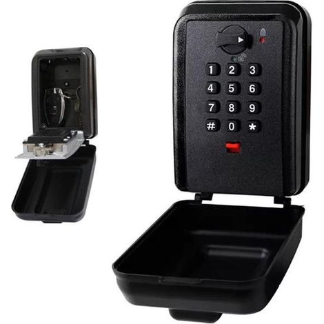 Caja fuerte para llaves de pared，caja fuerte de seguridad de 12 dígitos con código reiniciable，color gris (1/5)
