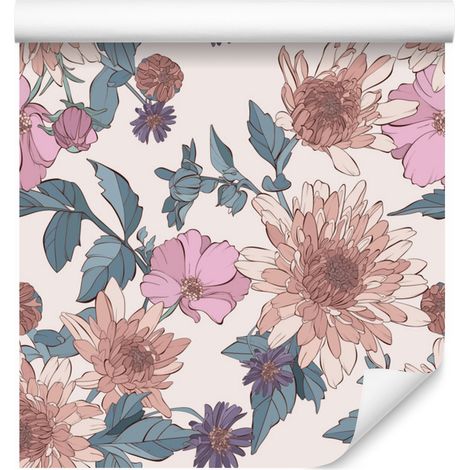 Papier peint à motifs de roses pour salon et chambre 50x1000 cm (1/5)