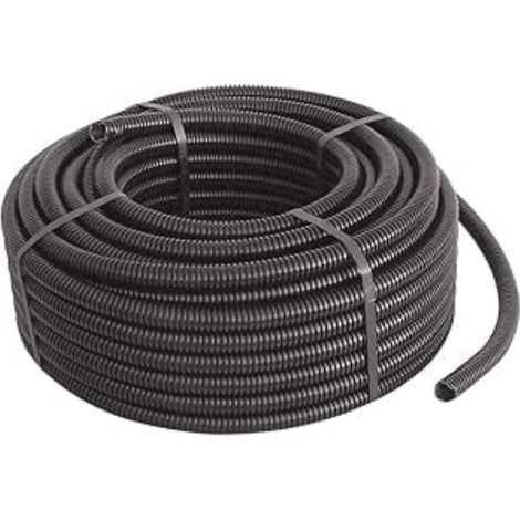 Tubo corrugato isolante nero Ø25 mm con tirafilo rotolo da 50 metri pvc autoestinguente tubifor 50-tf01025nt050