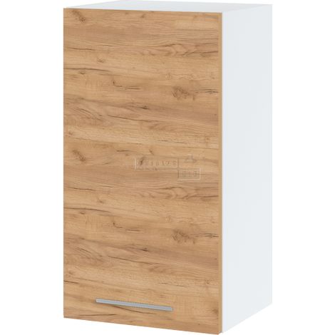 Meuble haut de cuisine Bellissi Chene 1 porte L 40 cm - Porte avec poignée apparente Décor chêne brut (1/5)