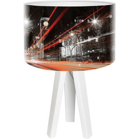 Lampe de chevet city foto-164 - Blanc, rouge