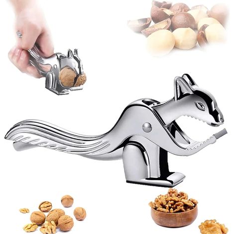 Eichhörnchen Nussknacker,Nussknacker Stahl,Nussknacker Walnüsse,Effort-Saving Opening Nuts,Länge: 17,5 cm, Designte Nuss-Knacker,Gusseisen-Nussknacker im Eichhörnchen-Design,Zinklegierungsmaterial (1/5)