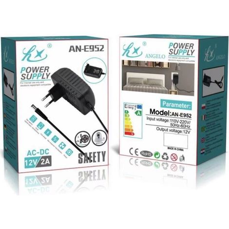 2A Trasformatore Con Presa Alimentatore 12V Stabilizzato 24W Telecamera