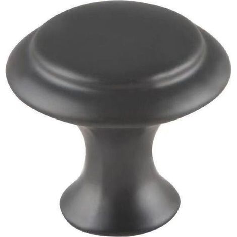 Bouton de porte d'entrée rustique noir mat (1/2)