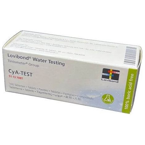Analyse de l'eau piscine – Acide cyanurique stabilisant – Boîte de 250 pastilles – Mesure 10 à 160 mg/L – Lovibond