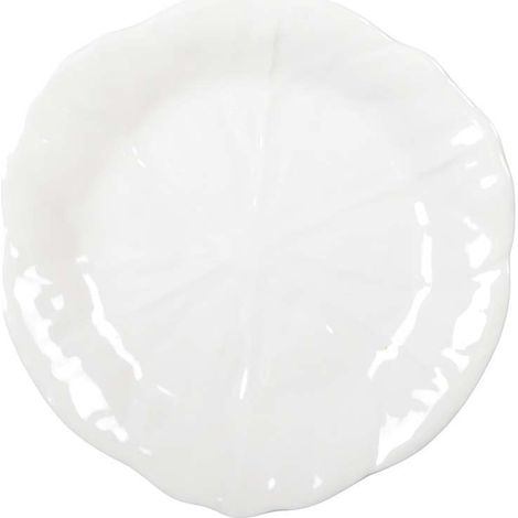 Assiette à Dessert Blanche en Mélamine Ronde Motif Fleur 21 x 21 x 1,5 cm - PANGIVO (1/3)