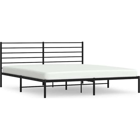 Maison Exclusive - Bettgestell mit Kopfteil Metall Schwarz 200x20