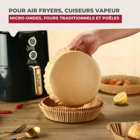 50 Moules en papier antiadhésif pour friteuse air fryer sans huile ronds 16 cm Fackelmann (1/5)