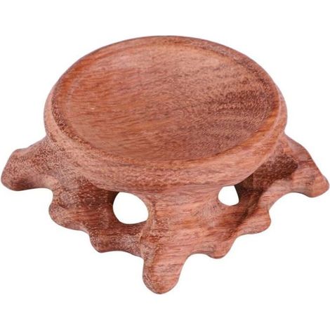 Support de boule de cristal, support en bois massif rétro de petit volume de style nostalgique, base en bois pour la maison (1/4)