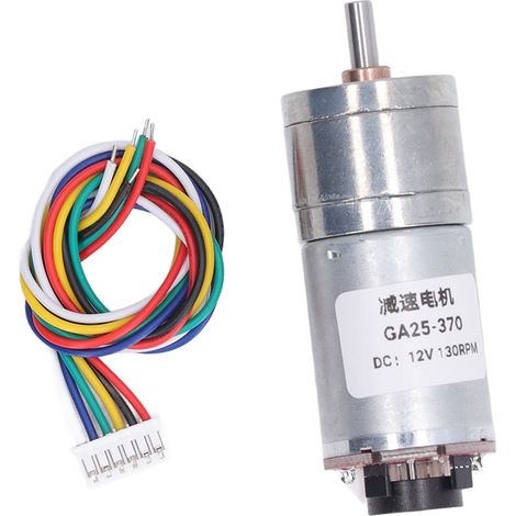 12-V-Getriebemotor, 130 U/min, Metall, hohes Drehmoment, Aluminiumlegierung, elektronisches Bauteil für Drucker und Roboter (1/5)