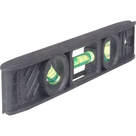 Stanley Torpedo Spirit Level with Horizontal, Vertical, and 45° Bubble Indicators, ABS Plastic Construction, Includes Hanging Gauge (Model 0-42-294) (1/2)