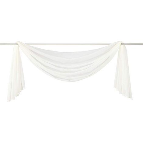 Lot de 1 rideau transversal en voile transparent pour chambre à coucher salon mariage, blanc crème, 140400cm (1/4)