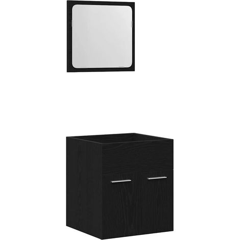 Maison Exclusive - 2-tlg. Badmöbel-Set Schwarz Eichen-Optik Holzw