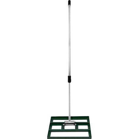 Râteau de Nivellement de Pelouse en Acier Galvanisé Vert 50 cm Largeur Manche Extensible Jusqu'à 190cm - Parfait pour Mettre à plat : Cour de Golf, Terrains de Sports Jardin, Aménagement Extérieur