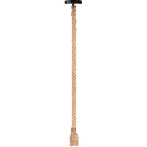 Lustre en corde de chanvre style industriel - Lot de 2 - E27 - 60W - Chambre - Diamètre 10cm (1/4)