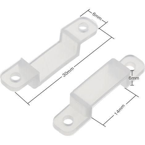 Clips de fixation translucides, fixateur de montage Flexible pour la fixation des bandes lumineuses LED 5050 5730 3528 2835 (1/5)
